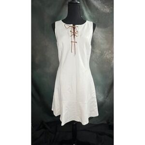 Lauren Ralph Lauren White Sleeveless Lace Up‎ Dress Size 4